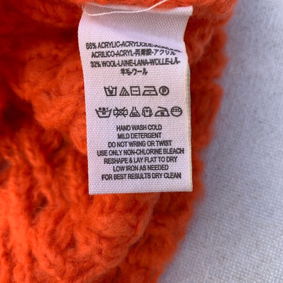 FREE PEOPLE Crashing Waves Oversized Sweater Tangerine - Picture 10 of 11